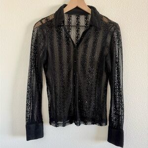 Black Mesh Blouse Size Small